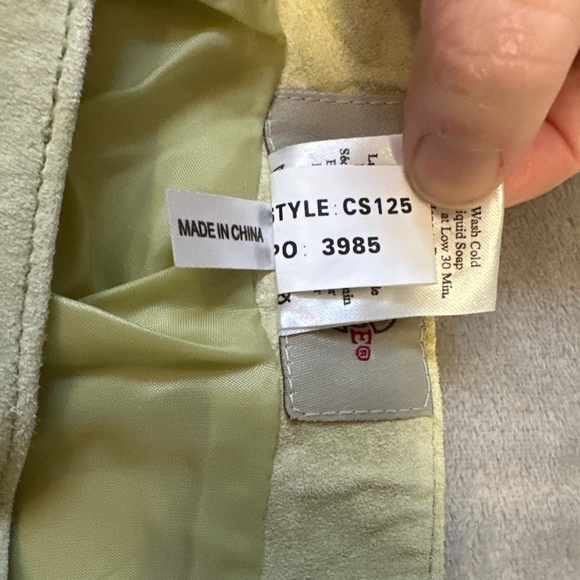Boho Chic Suede Skirt Skotts Green Size 6 Washable Midi NWT Western Cowgirl 90s - Picture 6 of 9